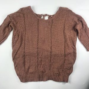 ANTHRO KNITTED & KNOTTED Bronze Knit Sweater